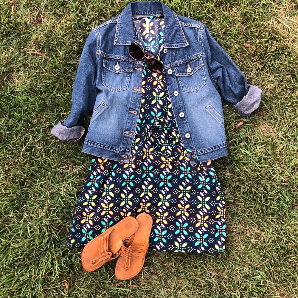 EUC My Beloved Navy\Citrus brights dress